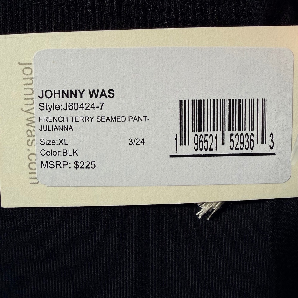 Johnny Was Womens Size XL Black French Terry Seamed Julianna Pant NWT - Picture 11 of 12